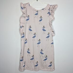 ✨3/$15 Tea Collection pink blue heron bird cotton ruffle dress 12